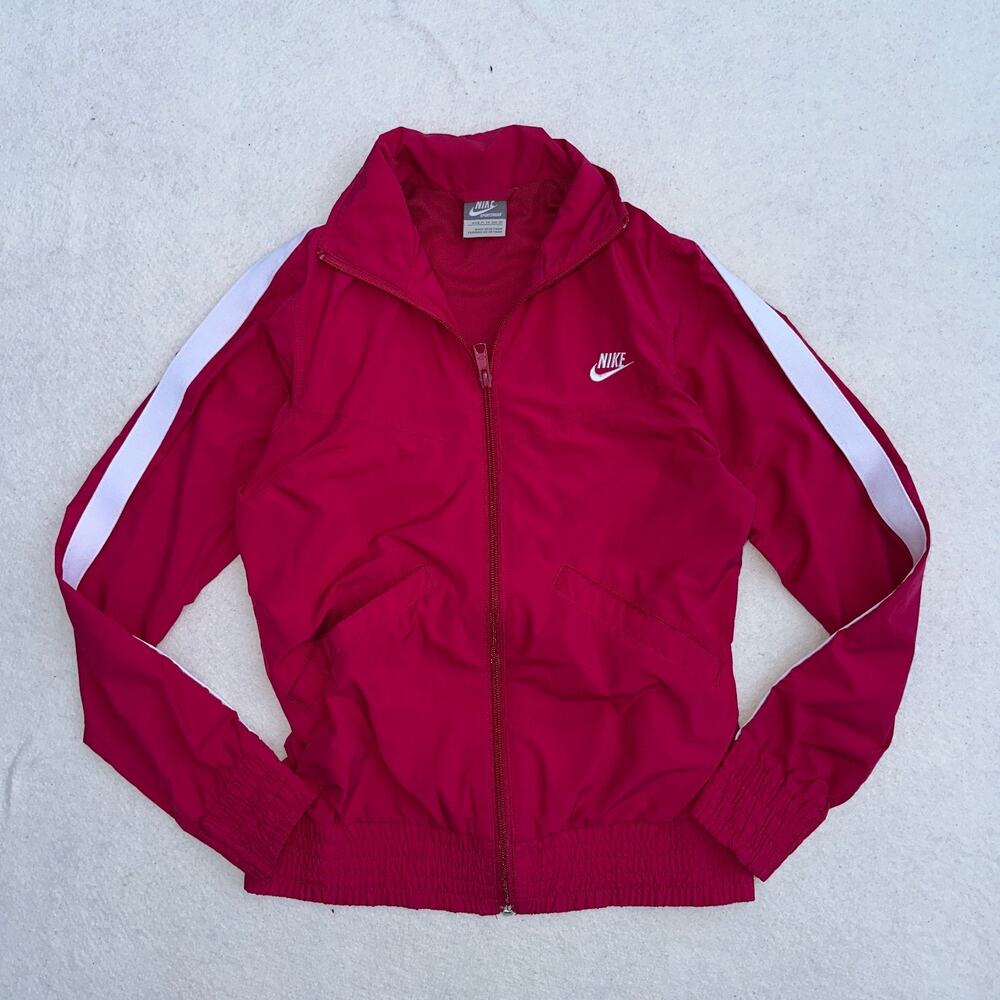 Vintage Nike Sportswear Full-Zip Track Jacket Women's Size XS Red Windbreaker